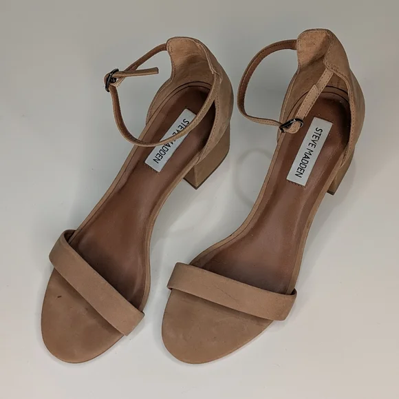 ✨ Steve Madden Irene Block Heel Sandals — Nude, Size 8.5 - Picture 7 of 8